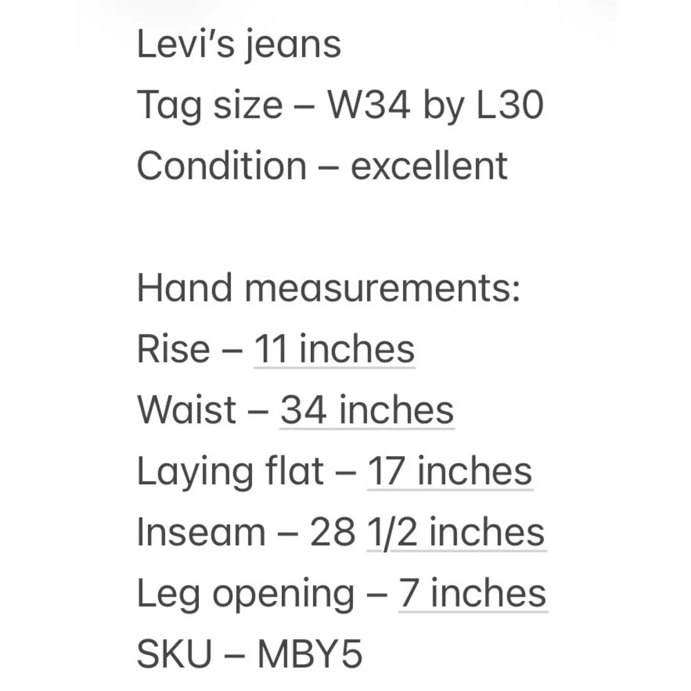 Levi's Mens 502 Regular Taper Stretch Blue Denim Jeans W34 L30 Meas: 34x28.5